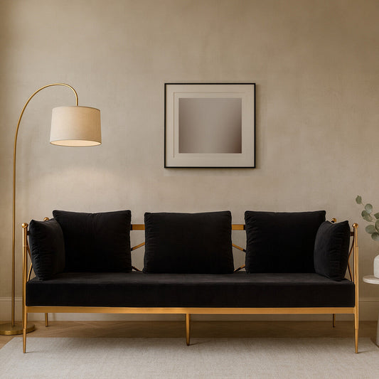 3 Seater Rose Gold Lattice Arms Sofa | Novo