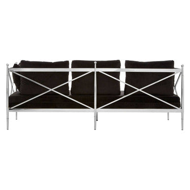 3 Seater Sofa With Silver Lattice Sides, Novo