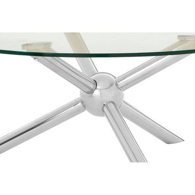 Novo Clear Glass and Silver Finish Coffee Table