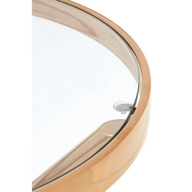Novo Clear Glass and Rose Gold Finish Side Table