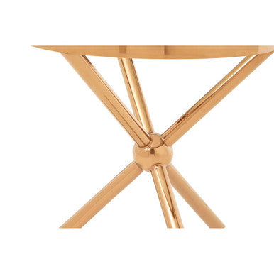Novo Clear Glass and Rose Gold Finish Side Table