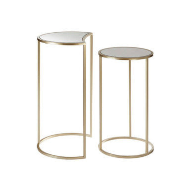 Avantis Champagne Finish Set of 2 Nesting Side Tables