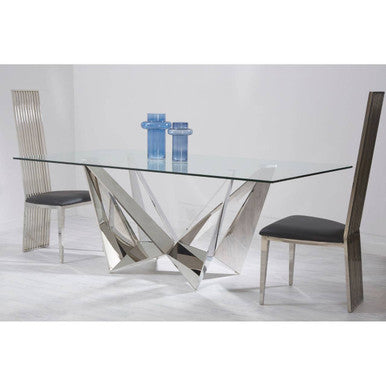 Eliza Silver Finish High Back Dining Chair