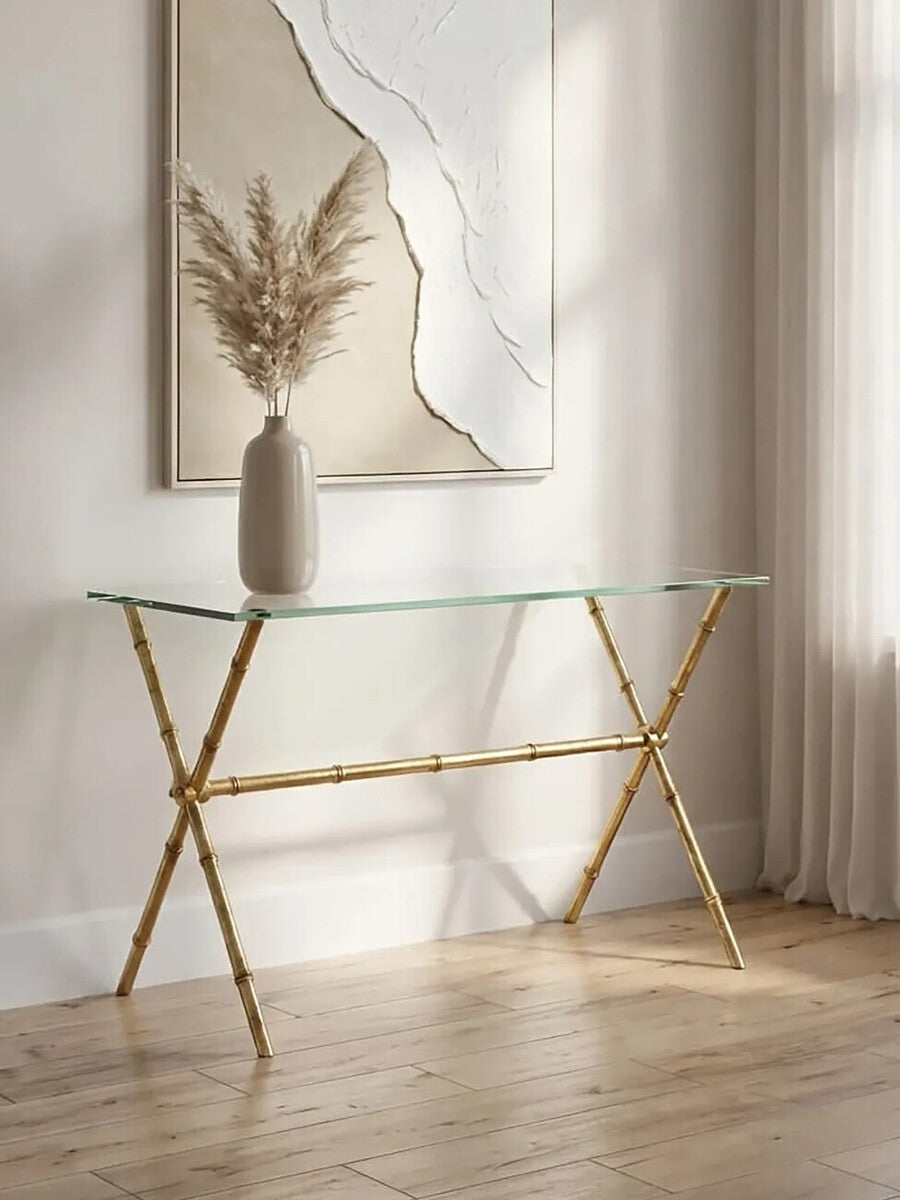 Monroe Clear Glass Console Table