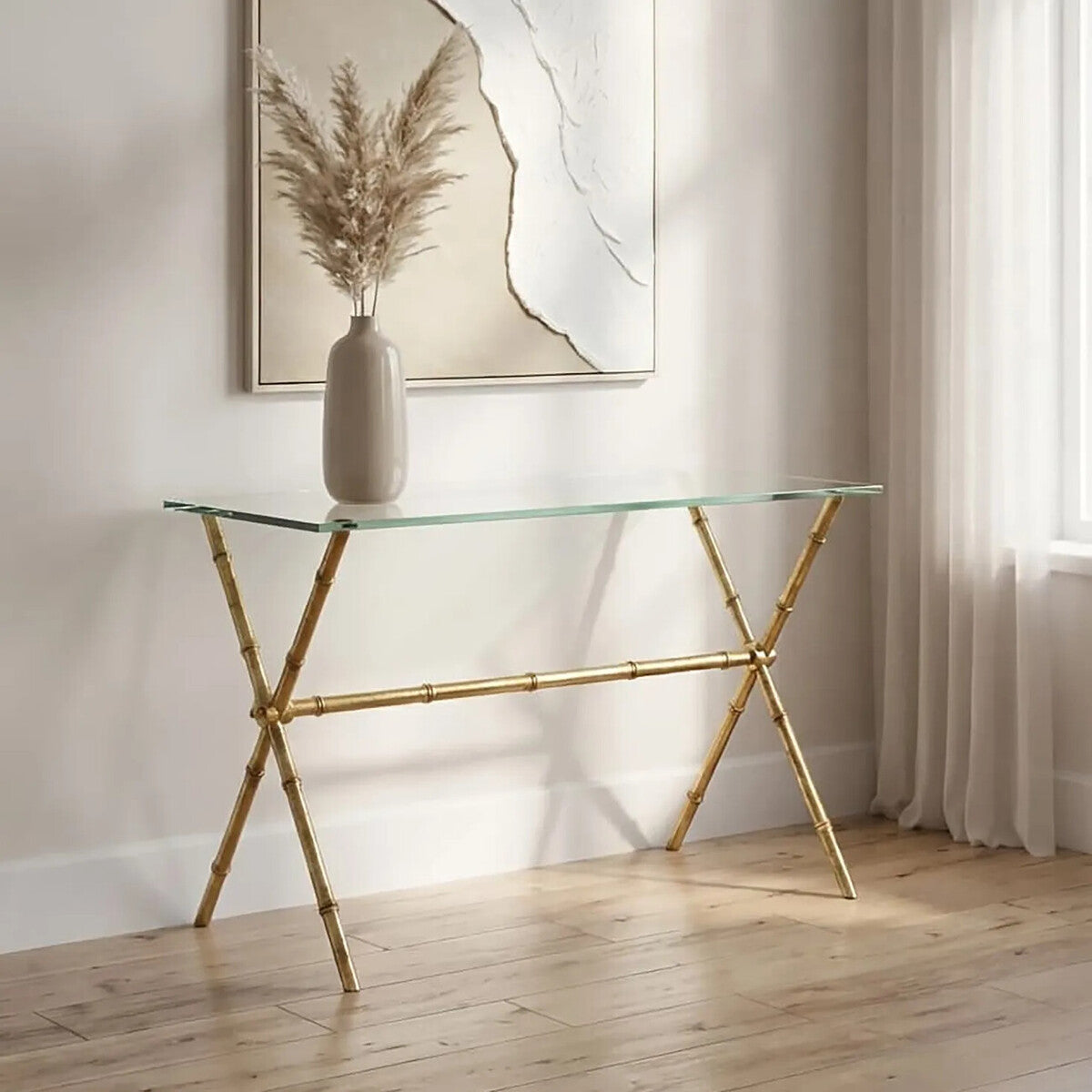 Monroe Clear Glass Console Table
