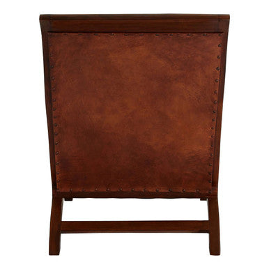 Inca Brown Leather Lounge Chair with Footstool
