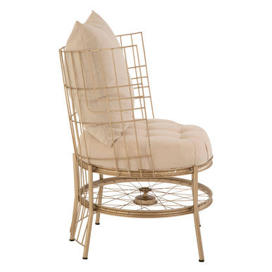 Mantis Champagne Gold Finish Wheel Design Chair
