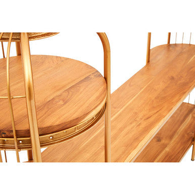 Mantis Long Gold Finish Birdcage Shelf Unit