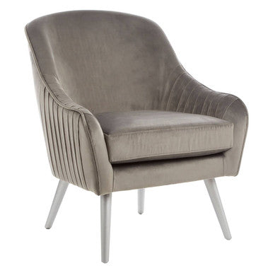 Louxor Grey Velvet Chair