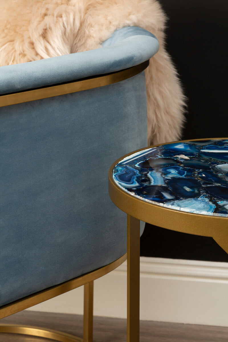 Vizzini Agate Round Side Table