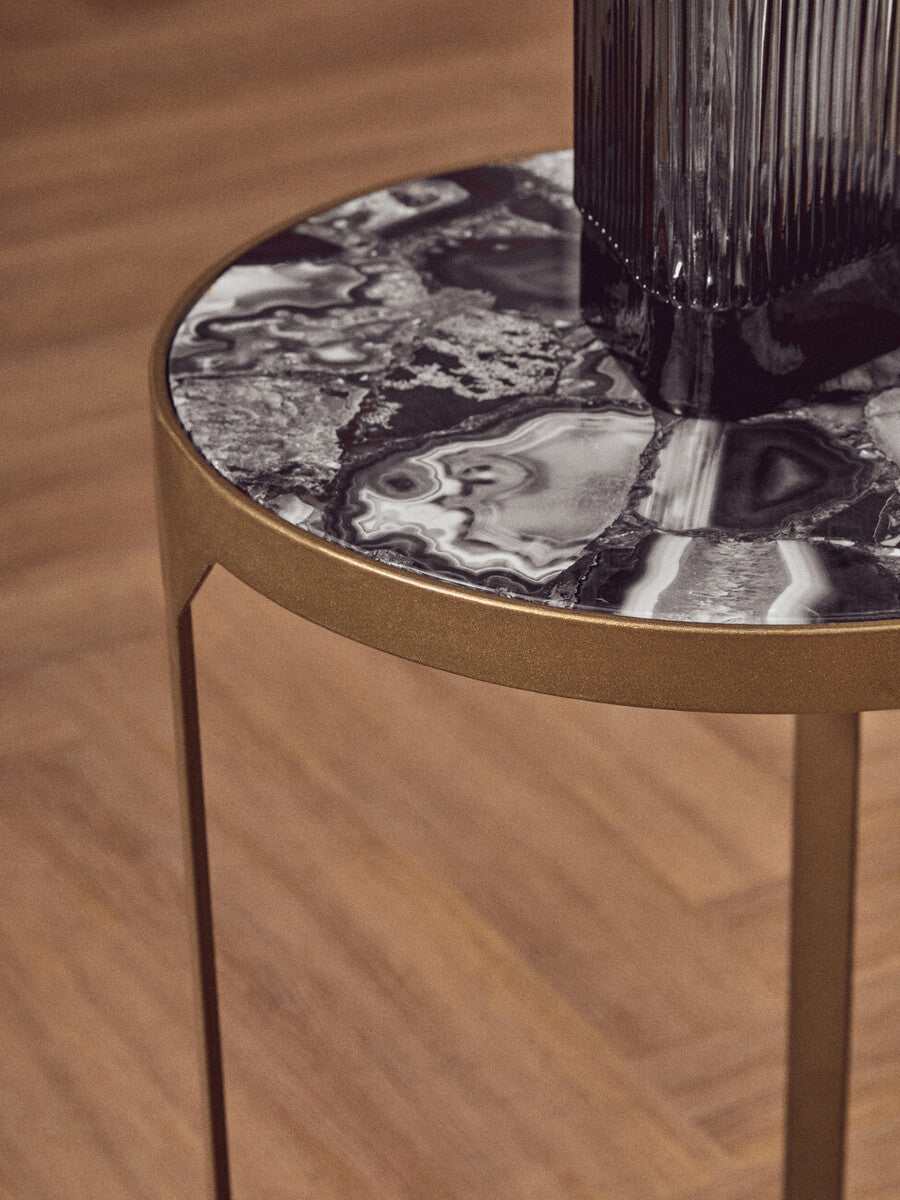 Vizzini Agate Round Side Table