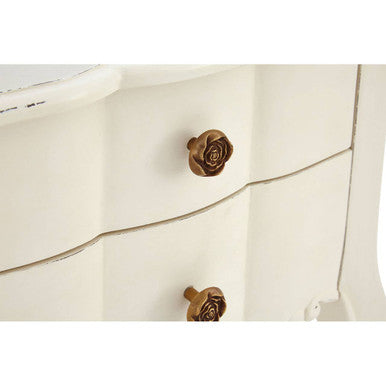 Loire White Wooden 2 Drawer Bedside Table