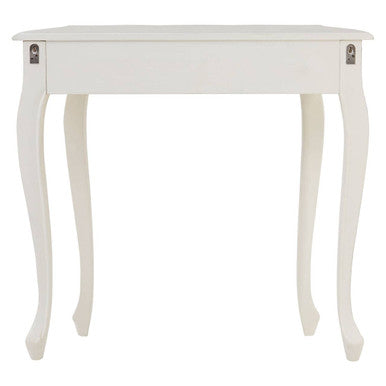 White Bayur Wood Console Table with Rustic Weathered Detail, Loire