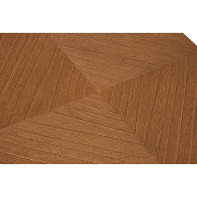 Natural Bayur Wood Top Side Table with Black Carved Detail, Loire