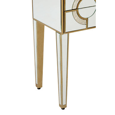 Mirrored Glass Console Table with Five Drawers and Crystal Style Knobs, Knightsbridge