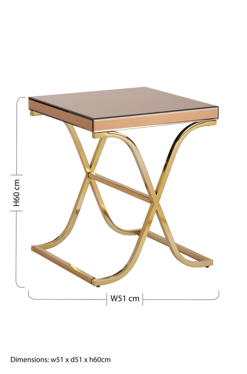 Kensington Townhouse Brown Mirrored Side Table
