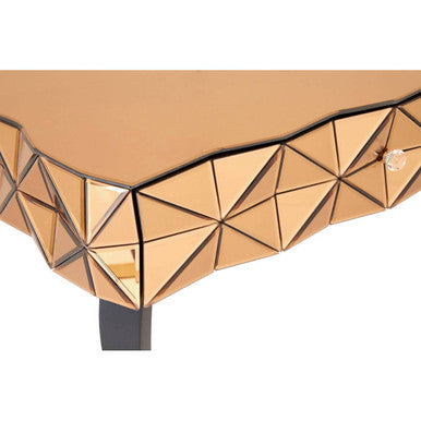 Soho Copper Faceted Mirror 4 Drawer Coffee Table