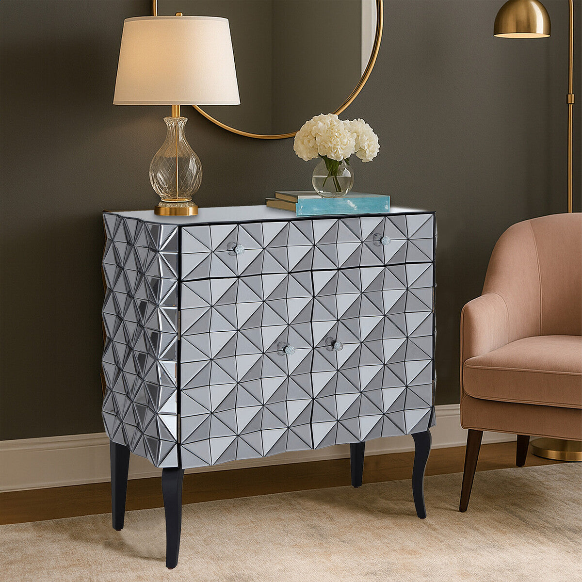 Soho Silver Finish Cabinet