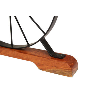 Rose Gold Solid Acacia Wood Dining Table with Bow-Shaped Inlay, Nandri