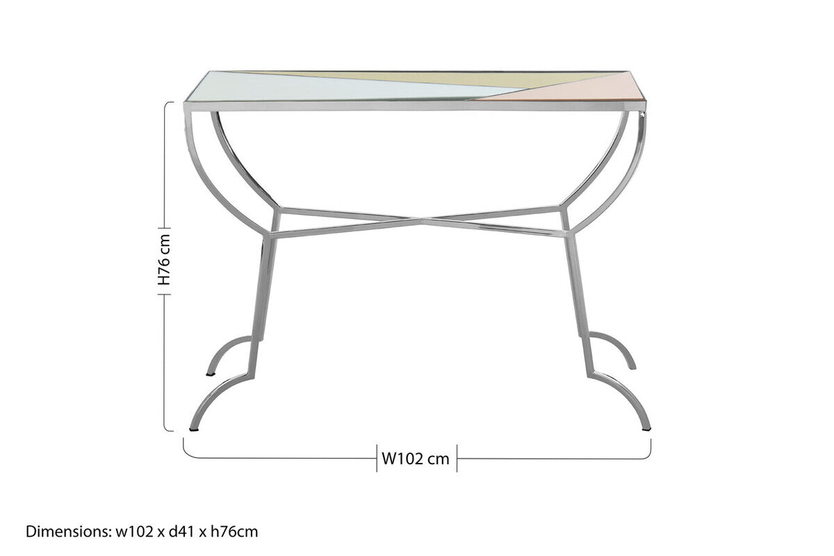 Arbus Multi Coloured Mirrored Console Table