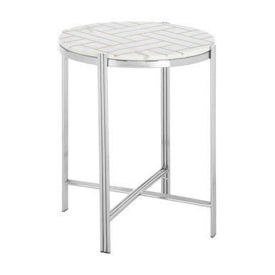 Eva White Marble Side Table