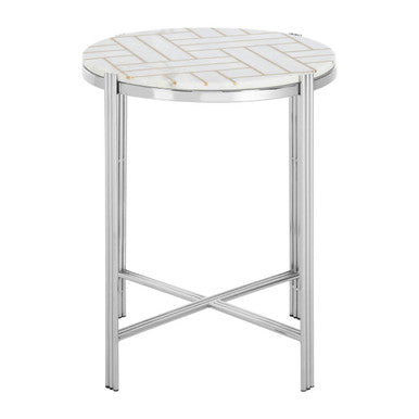 Eva White Marble Side Table