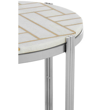 Eva White Marble Side Table