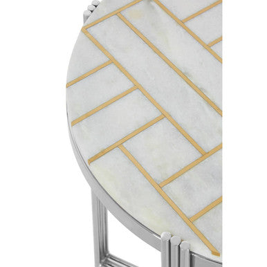 Eva White Marble Side Table