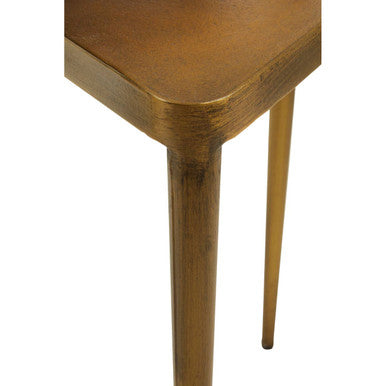 Gold Finish Snug Design Set of 3 Triangular Nesting Tables, Compo