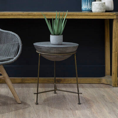 Compo Concrete Round Bowl Shaped Side Table