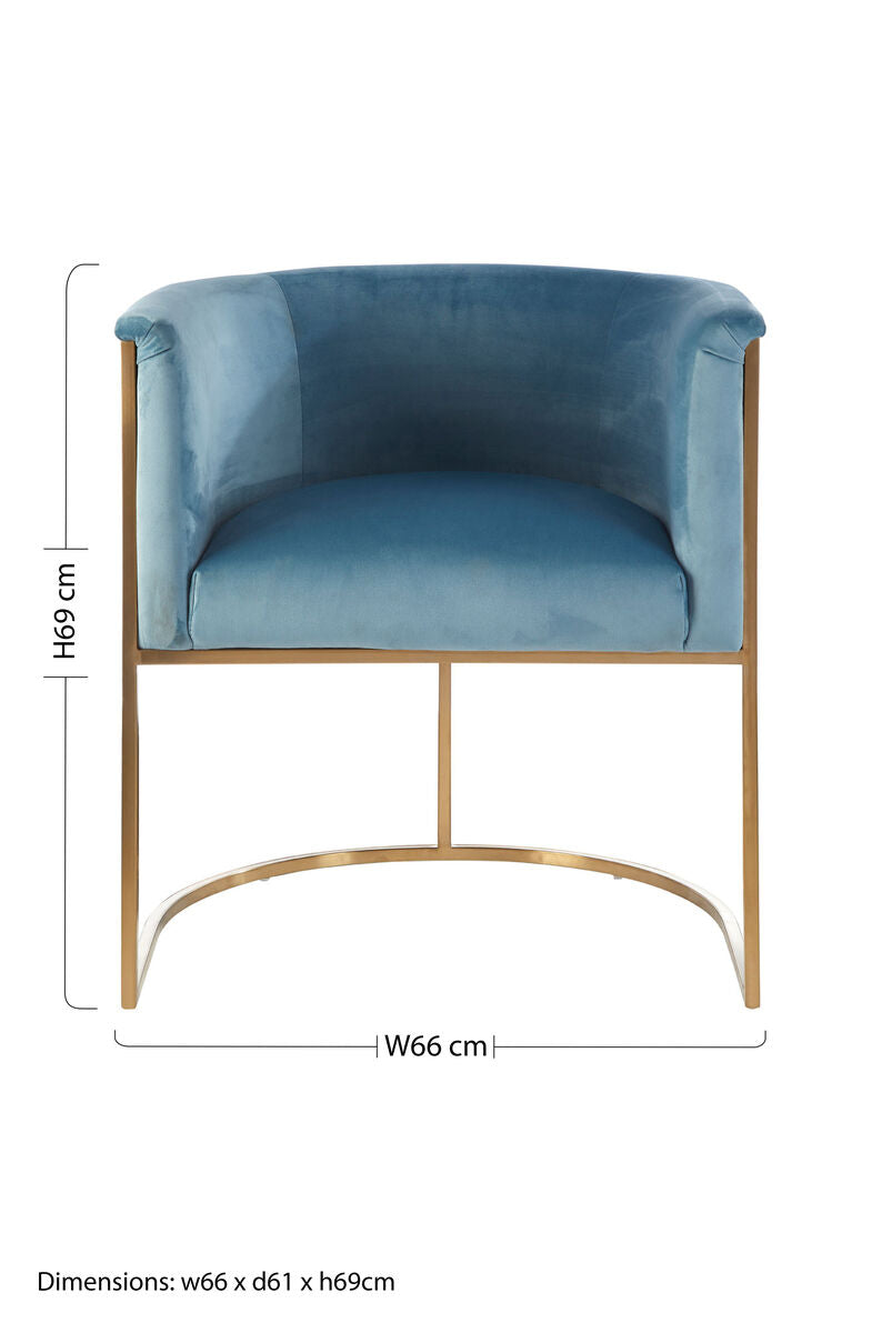 Mias Blue Velvet Chair