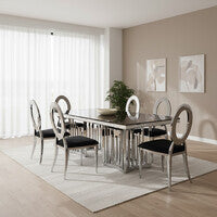 Yasmin Black Velvet Oval Back Dining Chair