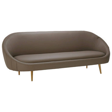 Brown Leather Effect Sofa, Lagero