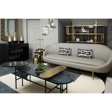 Brown Leather Effect Sofa, Lagero