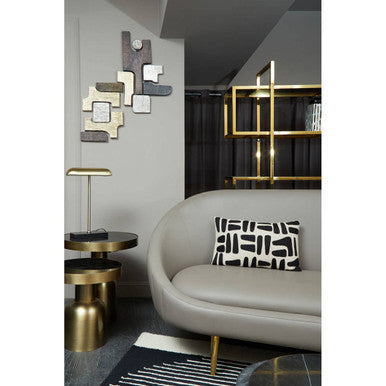 Brown Leather Effect Sofa, Lagero