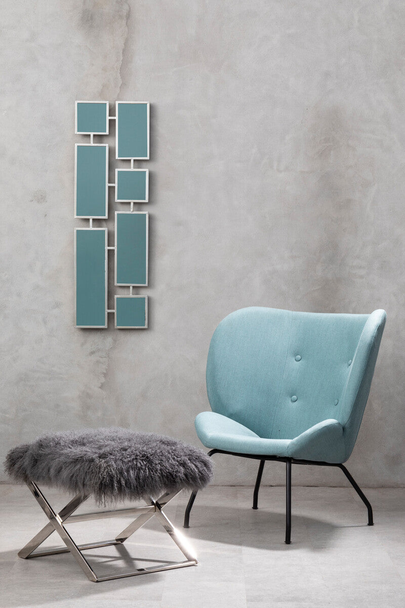 Anafi Grey Sheepskin Stool