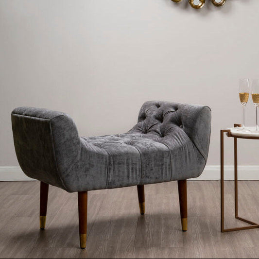 Shay Grey Chenille Stool