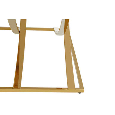 Mirrored Glass Top Coffee Table with Gold Finish Stainless Steel Frame, Reena