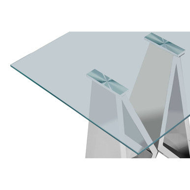 Allure Clear Glass Side Table with Chrome Finish Frame