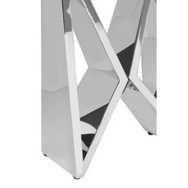 Allure Clear Glass Side Table with Chrome Finish Frame