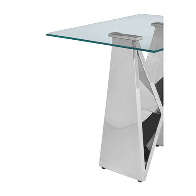 Allure Clear Glass Side Table with Chrome Finish Frame