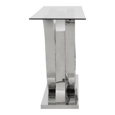 Allure Chrome  Curved Base Console Table
