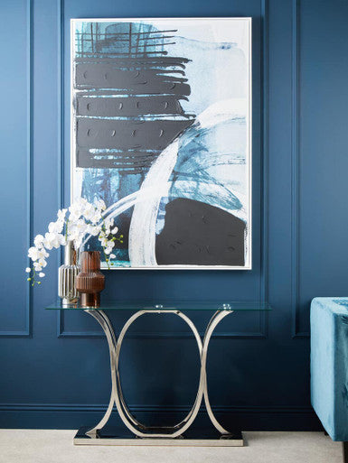 Allure Chrome  Curved Base Console Table