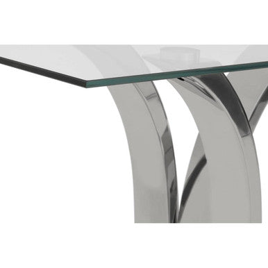 Allure Chrome  Curved Base Console Table