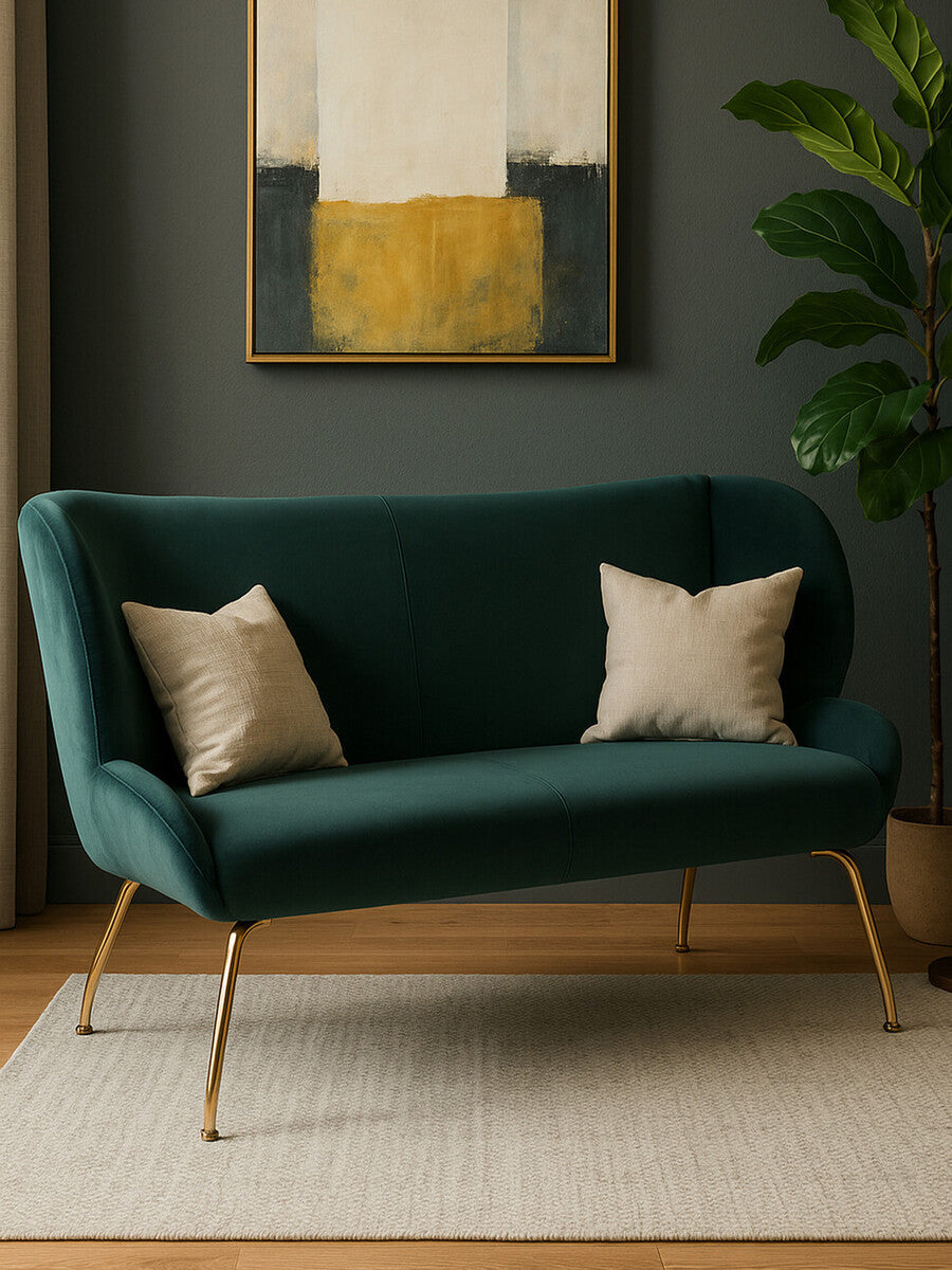 2 Seater Green Sofa, Kolding
