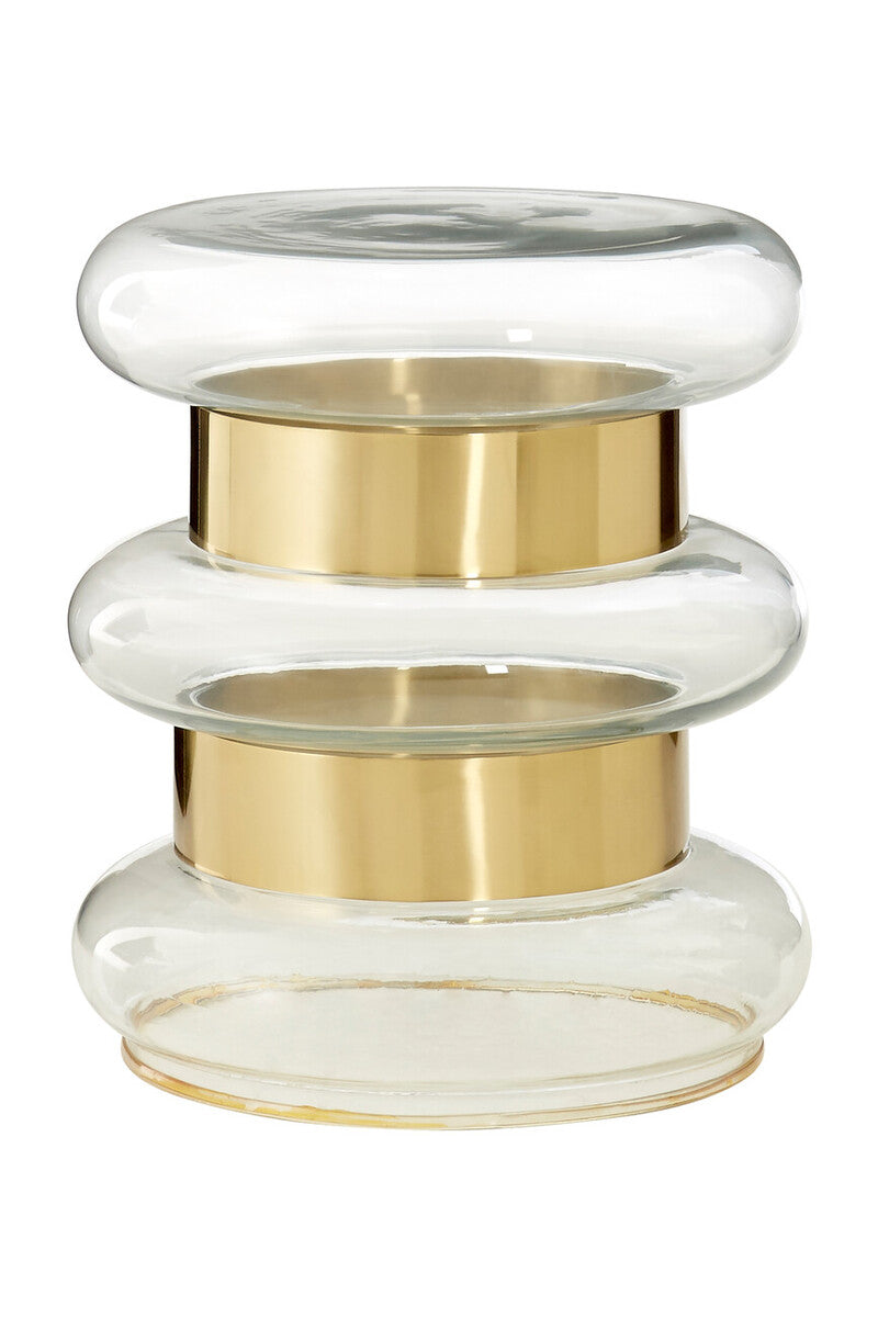 Margot Clear Glass and Gold Finish Side Table