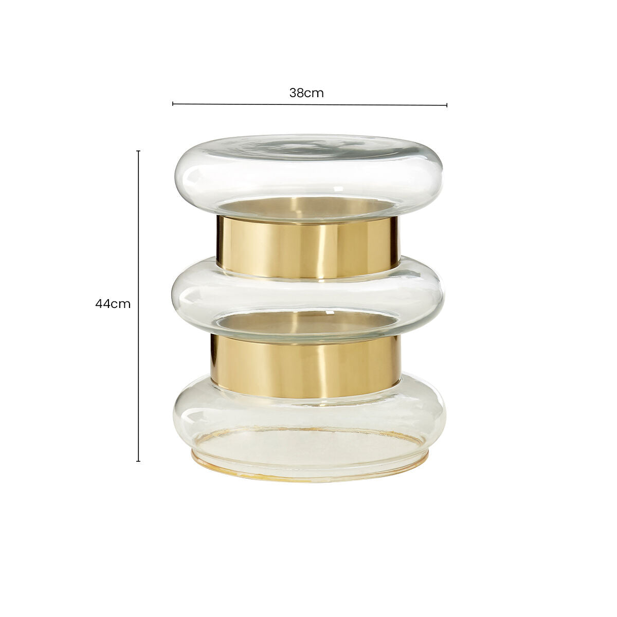 Margot Clear Glass and Gold Finish Side Table
