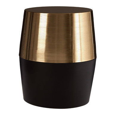 Margot Black and Copper Finish Drum Side Table
