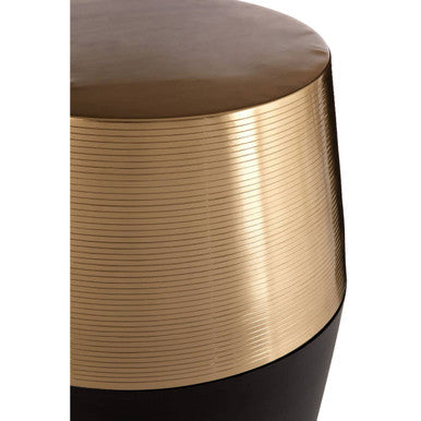 Margot Black and Copper Finish Drum Side Table