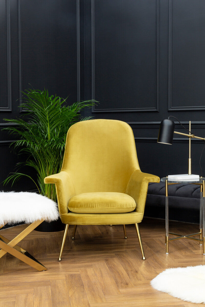 Miley Gold Finish and Acrylic Round Side Table